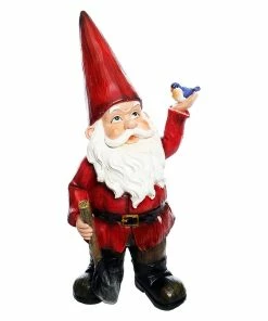 Coupon 😍 Alpine Gnome Holding A Bird Statue - GDS130 - Garden Accessories 👏