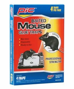 Deals 🛒 PIC Baited Mouse Glue Trap, 4- Pack - GT-4 - Baits & Traps 👍