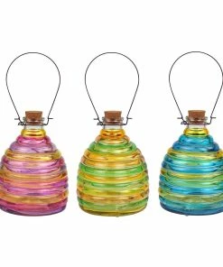 Outlet ✨ Alpine Assorted Two Toned Striped Glass Wasp Trap - GJD104ABB-L - Garden Statues & Lawn Ornaments ✔️