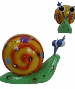 Best deal 🎉 Alpine Colorful Metal Snail Décor - MBG140HH - Garden Accessories 🎁