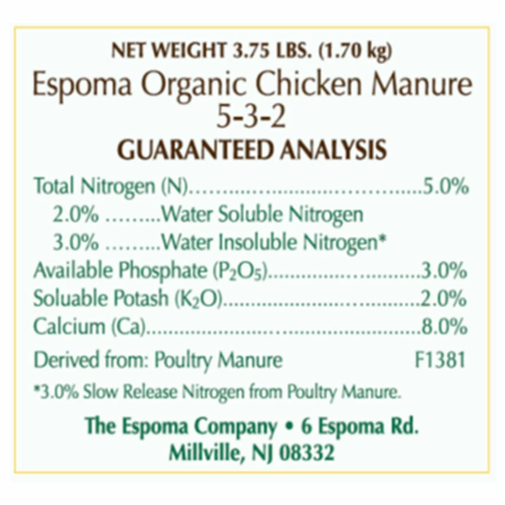 Promo π Espoma Chicken Manure Fertilizer, 3.75 lbs. - GM3 - Fertilizers & Plant Food π 2 Promo π Espoma Chicken Manure Fertilizer, 3.75 lbs. - GM3 - Fertilizers & Plant Food π - Image 2