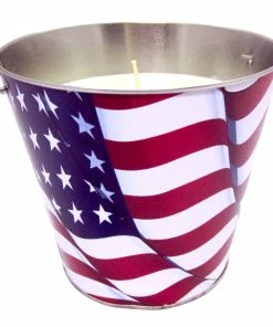 Outlet ✔️ Ambia American Flag Design Citronella Bucket - AY71-33085 - Bug Candles & Zappers 😀