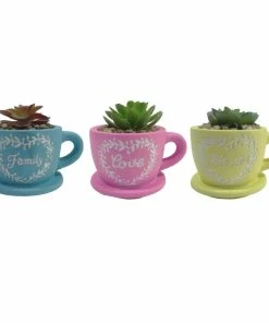 Discount 😉 Alpine Colorful Teacup Flower Pot Planter - Assorted KGD326ABB - Decorative Planters 🤩