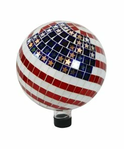 Budget ❤️ Alpine American Flag Mosaic Gazing Globe GRS688 - Garden Accessories 🥰