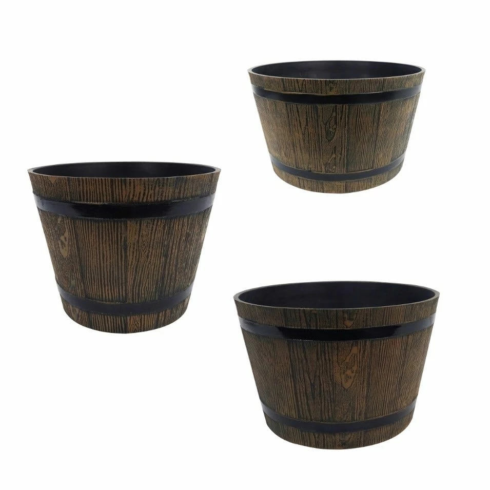 Best reviews of β Alpine Brown Barrel Flower Pot Planter - Set of 3 - HUP120A - Decorative Planters π 2 Best reviews of β Alpine Brown Barrel Flower Pot Planter - Set of 3 - HUP120A - Decorative Planters π - Image 2