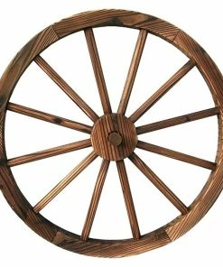 Cheap 🔥 Maple Ridge 31" Burnt Wood Wagon Wheel - 906465 - Garden Statues & Lawn Ornaments ❤️
