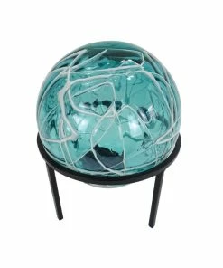 Brand new 😀 Alpine Solar Blue Glass Ball with LED Lights & Metal Stand - HTO176A-SLR-BL - Lighting, Torches & Firepits 🤩