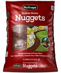 Budget 🌟 NuScape Rubber Nuggets/Mulch-Red, 0.8 Cubic Foot - NS8RD ⌛