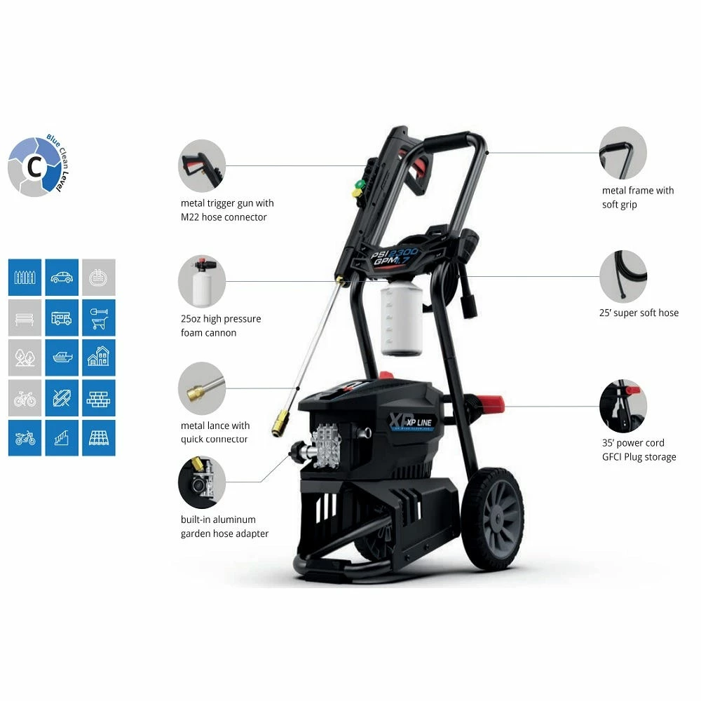 Wholesale 𧨠AR Blue Clean 2300 PSI Electric Pressure Washer - BCXP22300P - Power Washers π 5 Wholesale 𧨠AR Blue Clean 2300 PSI Electric Pressure Washer - BCXP22300P - Power Washers π - Image 5