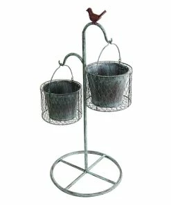 Promo 🎁 Alpine Metal Planters Hanging On Stand - ALL200 - Garden Accessories 🥰