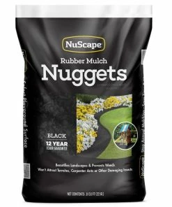 Brand new 🛒 NuScape Rubber Mulch Nuggets, Black, 0.8 Cubic Foot - LNS8BK 😍