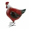 Wholesale 🤩 RK Brand Alpine Polka Dot Red and Brown Standing Metal Hen Décor - JUM438HH - Garden Accessories ✔️