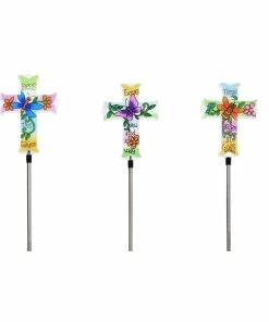 Best Pirce ✔️ RK Brand Alpine Solar Floral Cross Garden Stake - RGG454A - Lighting, Torches & Firepits 😍