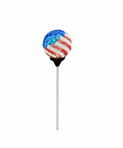 Deals π Alpine Solar Mosaic American Flag Garden Stake with White LED - SLC528BB-9 - Garden Statues & Lawn Ornaments π