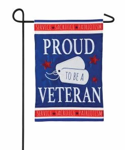 Coupon 👏 Evergreen Proud Veteran Garden Applique Flag - 169049 - Garden Flags 🧨