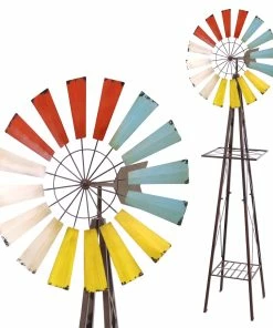 Flash Sale ⌛ Alpine Metal Garden Windmill KIY184 - Wind Chimes ❤️