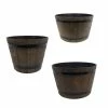 Best reviews of ⌛ Alpine Brown Barrel Flower Pot Planter - Set of 3 - HUP120A - Decorative Planters 🔔