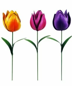 Brand new 🧨 RK Brand Alpine Metal Realistic Tulip Garden Stake - QEL828A - Garden Accessories 😍