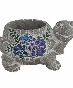 Best deal 😍 Alpine Gray Floral Turtle Pot Planter - WGG440HH - Decorative Planters 😍