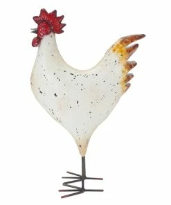 Flash Sale 😉 RK Brand Alpine White Metal Standing Hen Décor - KOC264HH - Garden Accessories 🌟