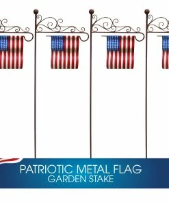 Budget ✨ Alpine American Flag Metal Garden Stake NCY152 - Garden Accessories 💯
