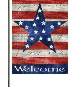 New 😉 Evergreen Patriotic Stripe & Star Garden Sub Suede Flag - 14S3743 - Garden Flags 🔔