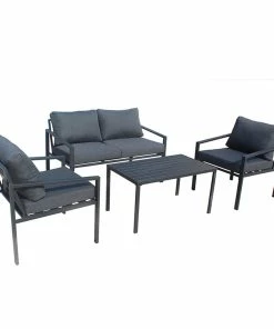 Top 10 ✔️ Maple Ridge 4-Piece Outdoor Patio Furniture Conversation Set with Padded Deep Seating - SW-RK973U - Patio Sets & Furniture 😉