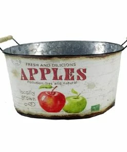 Flash Sale 🧨 Alpine Fresh and Delicious Apples Metal Planter - BKY204AHH - Decorative Planters ⭐