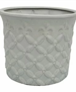 Promo 🧨 Various Brands Fleur de Lis Planter, White, Small - YX154BWS - Planters 🌟