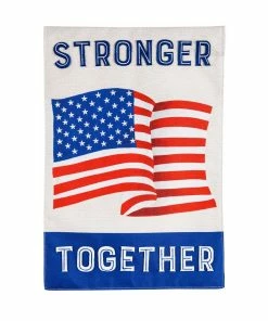 Wholesale 😍 Evergreen Stronger Together Waving Flag Garden Burlap Flag - 14B9863 - Garden Flags 🔔