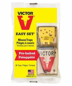 Discount 😉 Victor Wooden Easy Set Mouse Trap, 4 Pack - M039 - Baits & Traps 🛒
