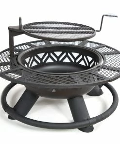 Wholesale 👍 Lincoln Outfitters Steel Fire Pit with BBQ Grate - 90-165-0204 - Fire Pits & Heaters ⌛