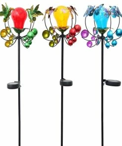 Outlet π€© Alpine Solar Metal And Glass Bulb Stake - QTT418A - Garden Accessories βοΈ