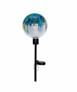 Promo 💯 RK Brand Alpine Solar 18" Tall Colorful Raindrop Splashes Glass Ball LED Garden Stake - HTO168SLR - Lighting, Torches & Firepits ❤️