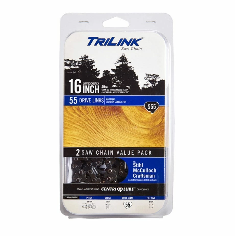 Deals β Trilink S55 Semi Chisel Saw Chain 2 pack CL15055X2TL2 - Chainsaw Parts & Accessories π 1 Deals β Trilink S55 Semi Chisel Saw Chain 2 pack CL15055X2TL2 - Chainsaw Parts & Accessories π