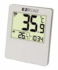 Budget 🎁 EZ Read Large Digital Thermometer with Clock 840-1500 - Thermometers & Weather Gauges ⌛