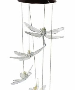 Promo π Assorted Alpine Solar Dragonfly Wind Chime with Color Changing LED Lights QLP834SLR-CC - Garden Accessories β