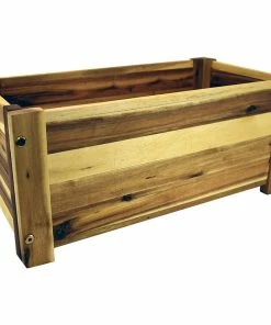 Deals ⌛ Avera Wood Rectangle Planter 19 inch AWP413180 - Decorative Planters 🛒