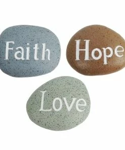 New 😀 Alpine "Faith", "Hope", & "Love" Stones - KGD216ABB - Garden Accessories 🌟