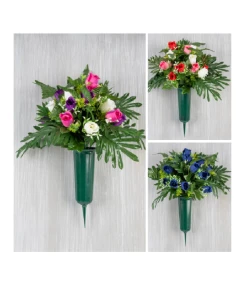 Top 10 🎉 Gerson International Gerson Rosebud with Palms Memorial Vase - CVP0207RRK - Outdoor Decor 🎉