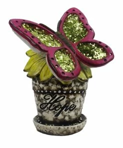Buy 🎁 Alpine Glittered Butterfly 'Hope' Flower Pot Statue - WQA1402HH - Garden Accessories 🥰