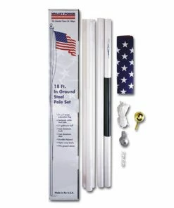 Coupon 🎉 Valley Forge United States Flag 18' Steel In Ground Pole Kit - SFP18F S - Flags & Flag Poles ✔️
