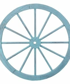 Wholesale 🧨 Maple Ridge 31" Wood Wagon Wheel, Blue - WAGW31BLU - Garden Statues & Lawn Ornaments 💯